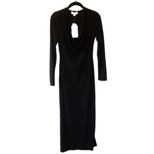 NEW Band of the Free Black Cowl Neck Maxi Dress M Minimalist